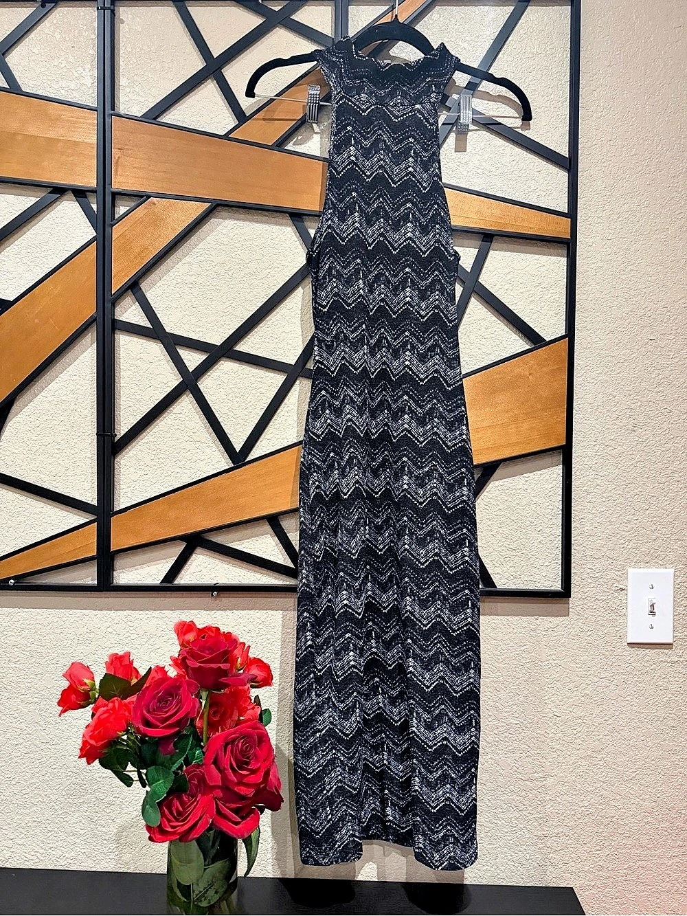 Glare Black & White Maxi Dress Like New
